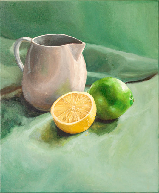 Original still life oil painting citrus fruit by Bella Munday