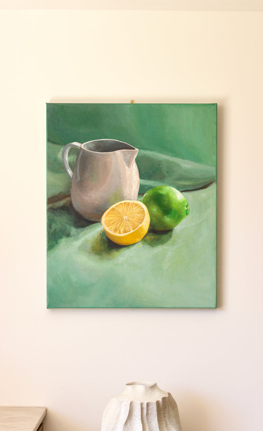 Original still life oil painting citrus fruit by Bella Munday